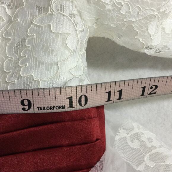 FLOWER GIRL PARTY DRESS 6-7 Y white red embellished lace beaded wedding NEW B121 - Picture 6 of 6